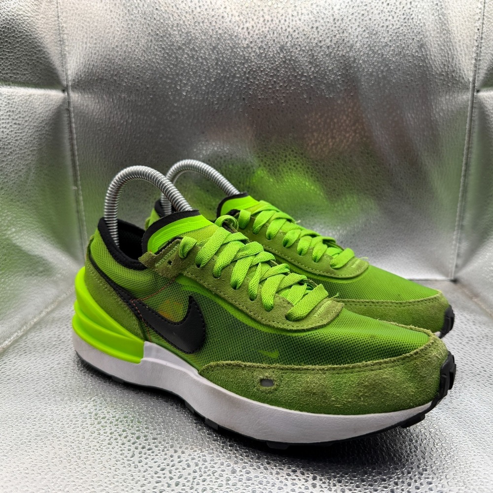 Size 4.5Y Nike Waffle One Electric Green GS Low Top Kids Sneakers DC0481-300